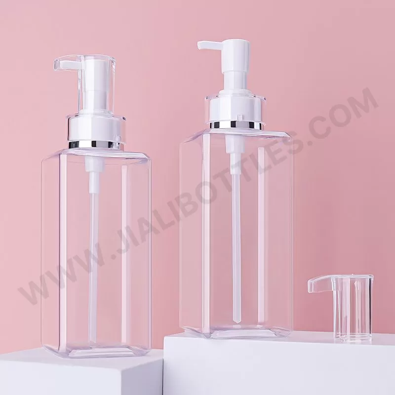 400 ml high transparency PET plastic shampoo bottle