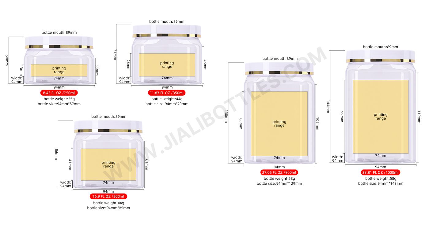 250ml-1000ml Cream jar